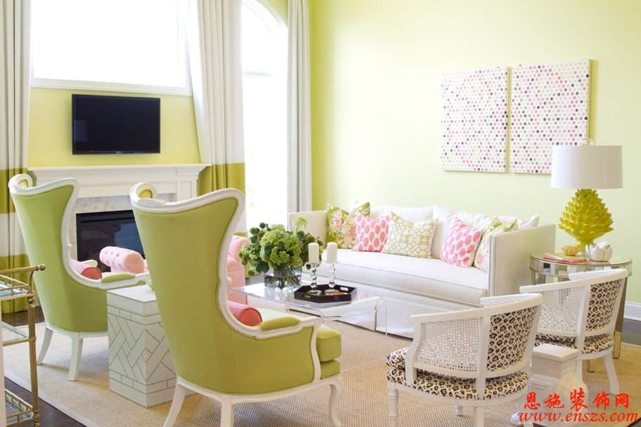 田园客厅电视背景墙装修效果图