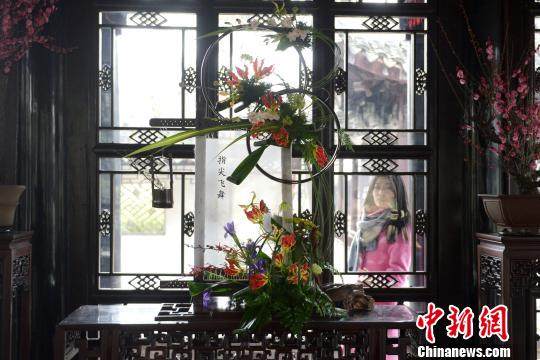 苏州拙政园举办花果盆景展 游客感受江南园林春意