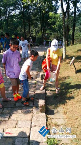 镇江城管送关爱 带环卫工子女看盆景展