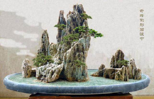 山水盆景《欸乃一声山水绿》