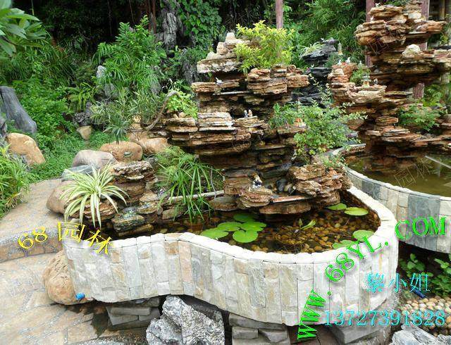 人造千层石盆景盆