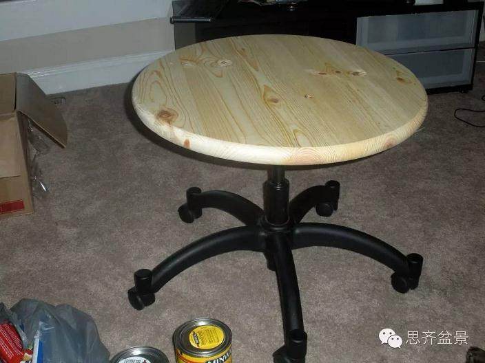 图解 怎么用家里办公椅制作盆景操作台