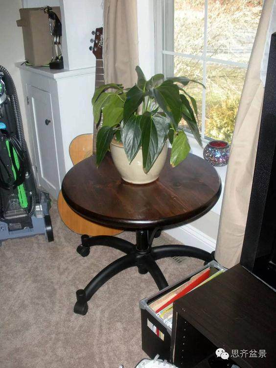 图解 怎么用家里办公椅制作盆景操作台