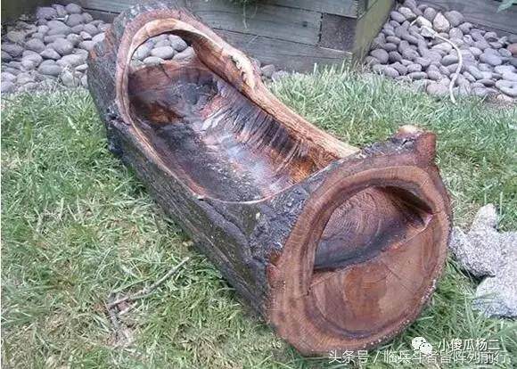 图解 怎么用原木树桩制作山水盆景