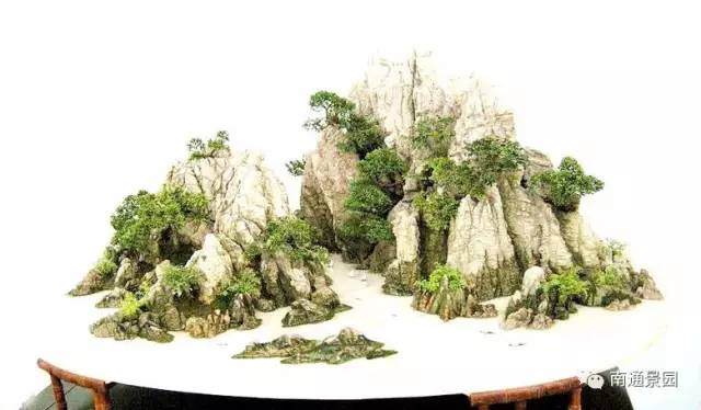 山水盆景已被较普遍的选作室内陈设之用