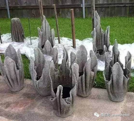 图解 如何用废弃的水泥做精致的盆景