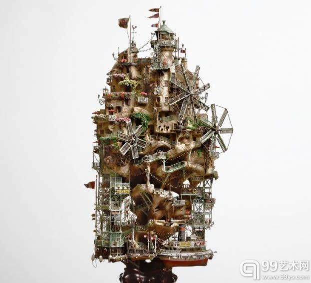 日本的大风车盆景