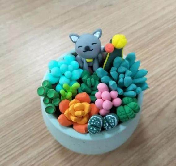 黄骅市医院孕校举办多肉盆景粘土手工制作