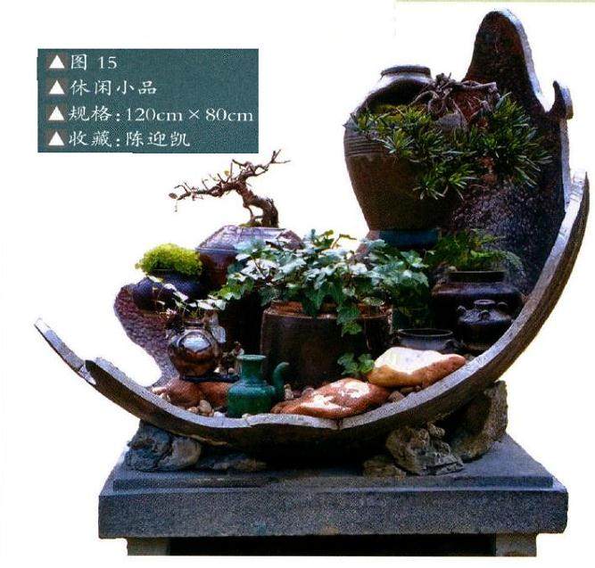 以情动人的水旱盆景构图造型 图片