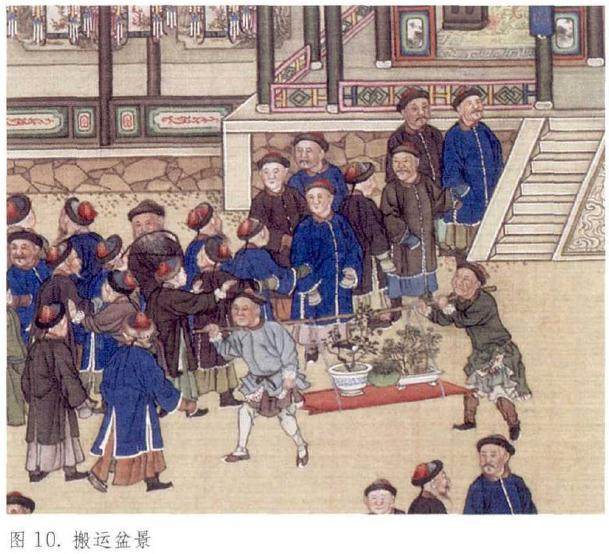 《万寿图》里的植物盆景和山石盆景