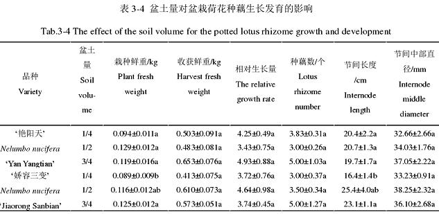 栽植方式对盆栽荷花植株生长发育的影响
