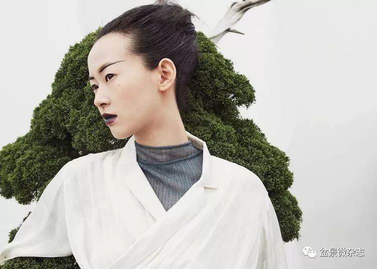 传统盆景与现代妆容的融合