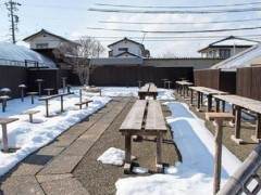 冬天里一个美丽的盆景花园