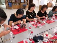 居委组织居民手工制作盆景微景观活动