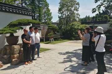 如皋市花木盆景联合会参观上海植物园盆景园