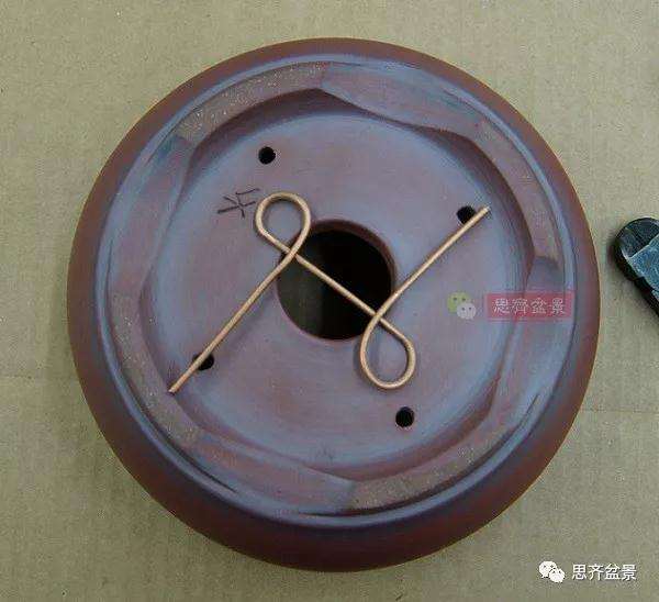 怎么用铝线固定盆景盆底漏网