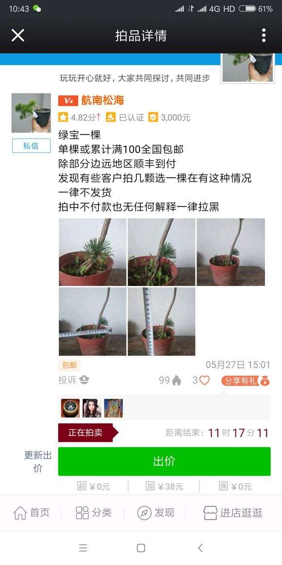 发布一个卖五针松下山桩的骗子 图片