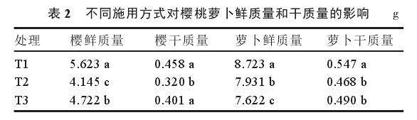 腐殖酸施用方式对萝卜盆栽质量的影响