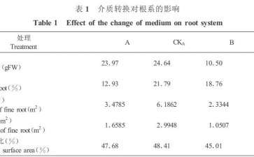 介质转换对盆栽平邑甜茶的效应