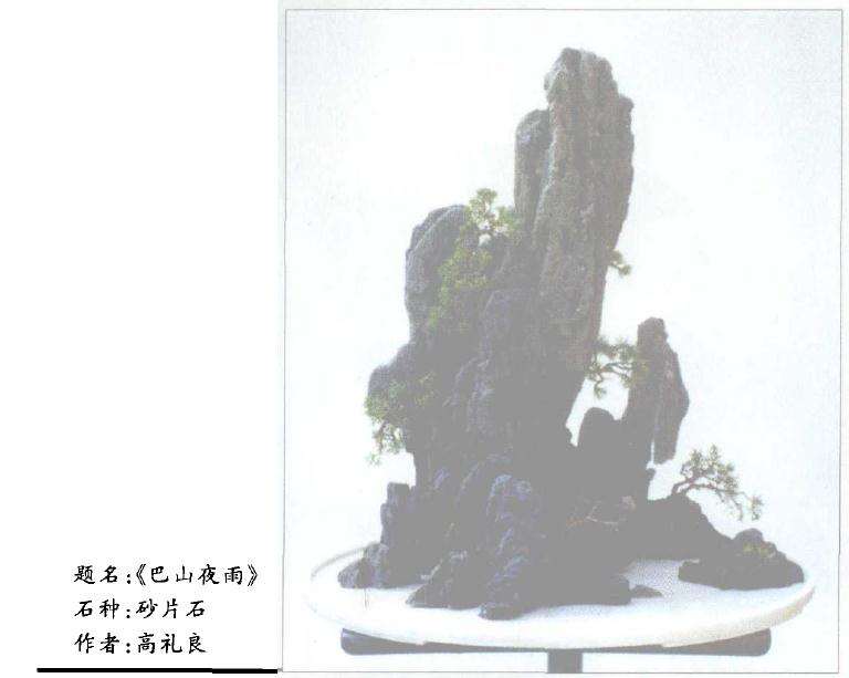 山水盆景《巴山夜雨》是怎么制作的