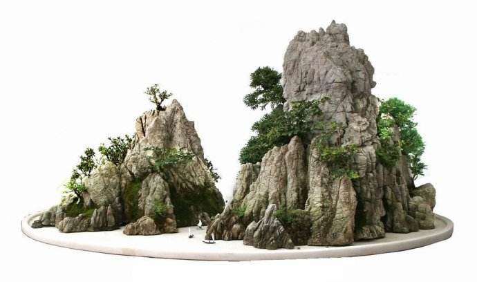 水旱盆景怎么安放摆件和处理地形的方法