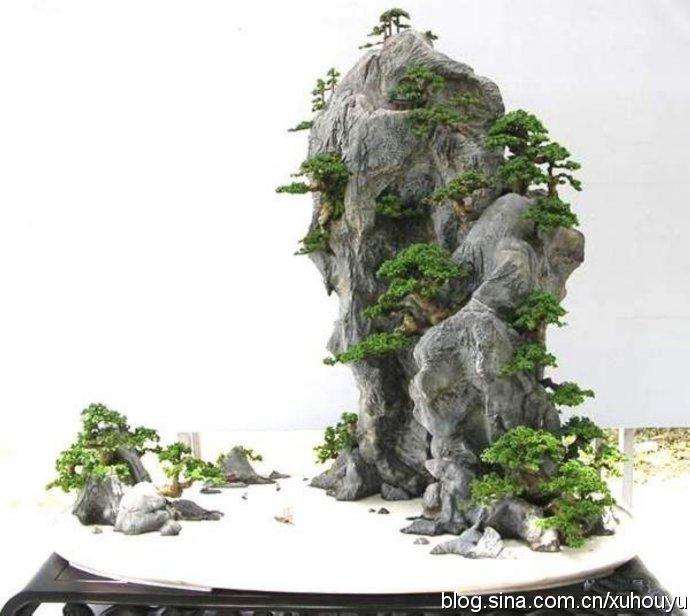 山水盆景怎么制作散点矶石的方法