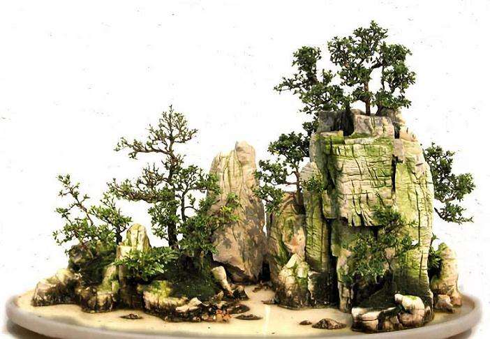 山水盆景散点矶石怎么布局的方法