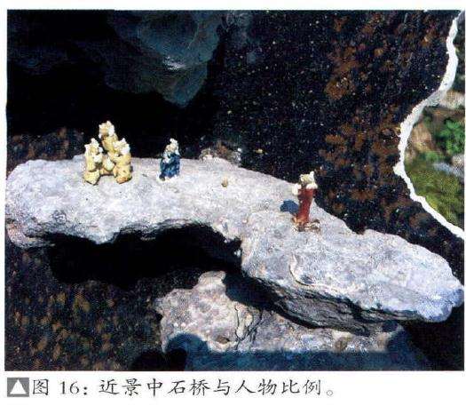 近景中石桥与人物比例