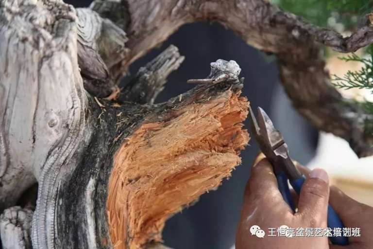 用斜口钳处理细部去除毛刺