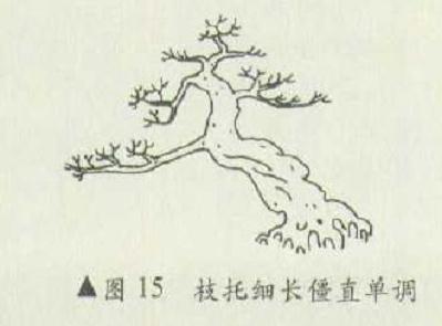 斜曲式盆景怎么造型