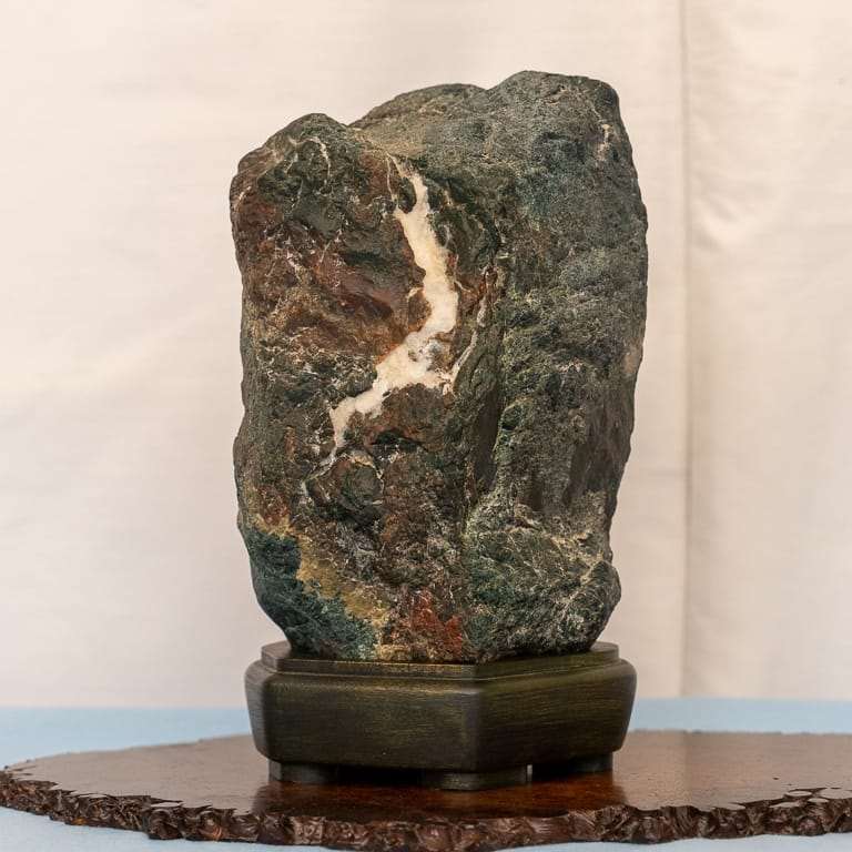 在湾区水石和小品盆景秀上观赏石头