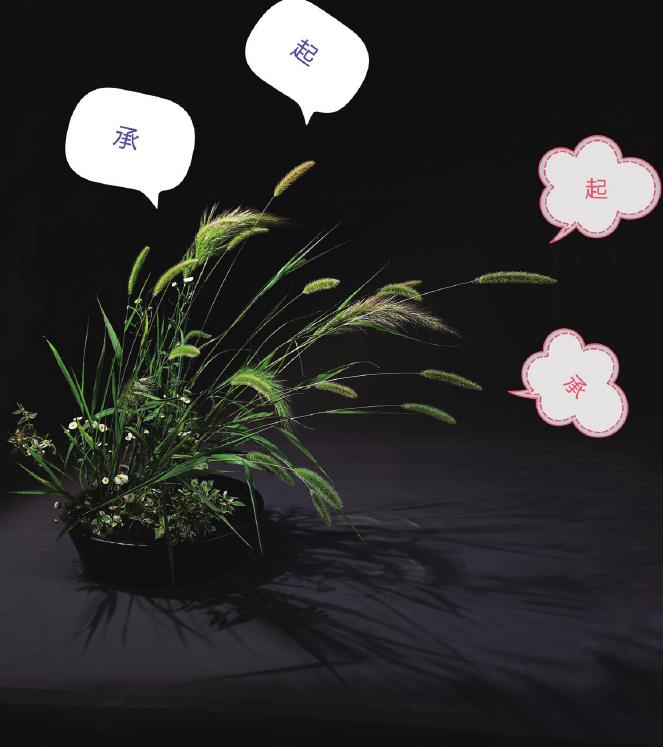 中式插花艺术作品的内结构