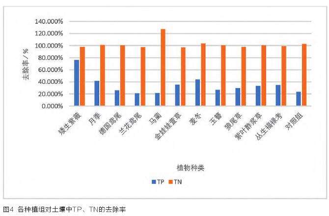华北陆生园林植物对径流中污染物去除率比较