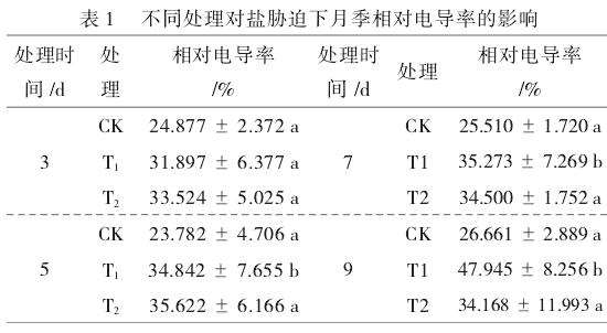 独角金内酯对盐胁迫下月季植株生长的3个影响