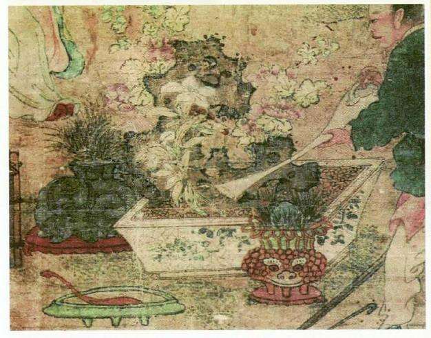 文人绘画作品中的5个山石盆景 图片