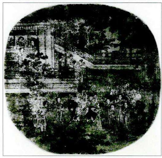 元代寺观壁画中的植物类盆景 图片