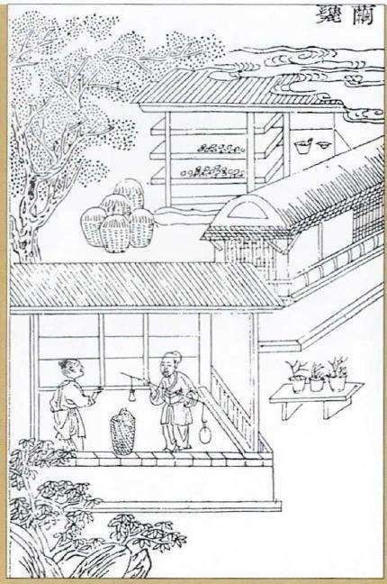 元代版画中的盆景 图片