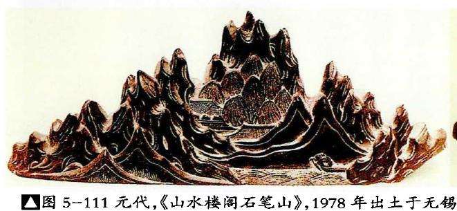 元代墓室壁画中的山石类盆景 图片