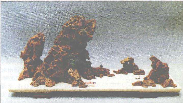 根据李白诗意创作的水石盆景 图片