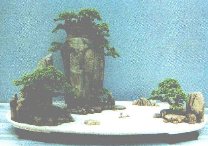 分析2个山水盆景怎么创作的过程 图片