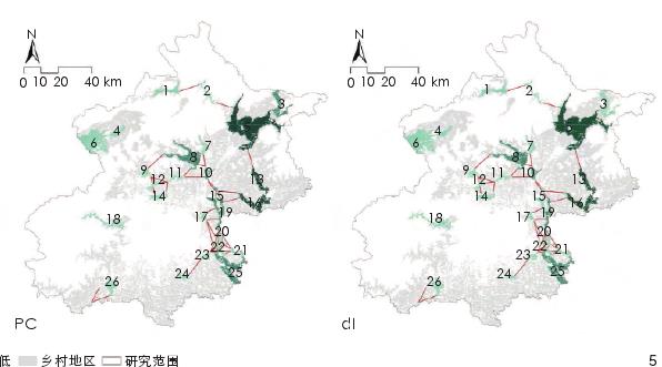 多情景下市郊铁路对鸟类栖息地连通性的影响