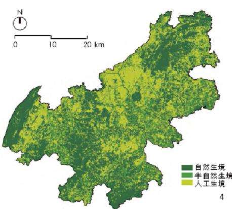 南京江宁乡村三生空间及生境类型的3个识别