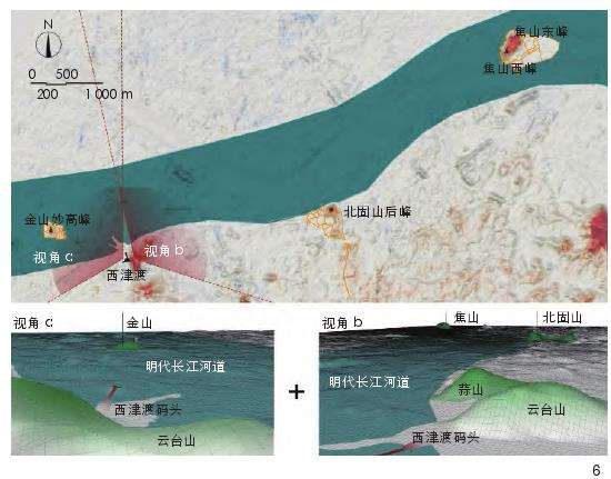 图像中的京口三山视觉空间对比分析