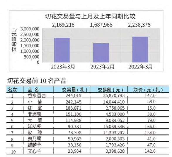 2023年3月台北切花行情