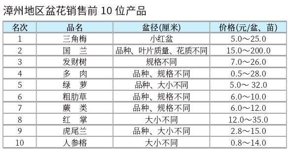 漳州盆花市场交易活跃	