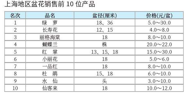上海盆花市场行情