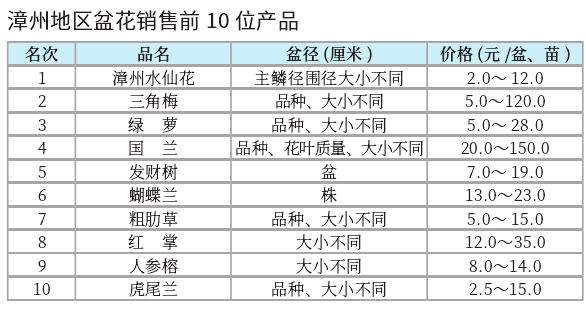 漳州盆花市场行情