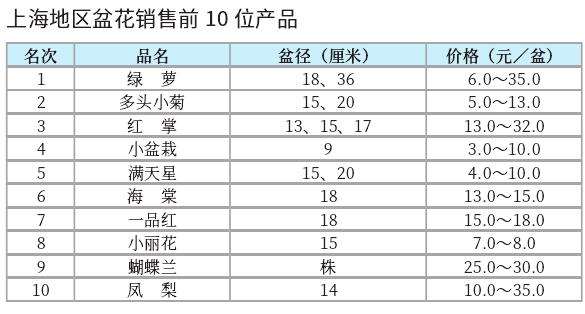 上海盆花市场行情