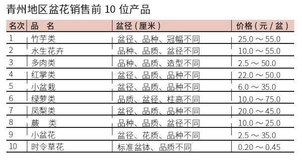 2022年7月青州盆花市场行情