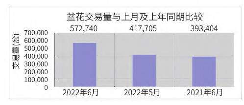 2022年6月台北市场盆花供货量58万盆